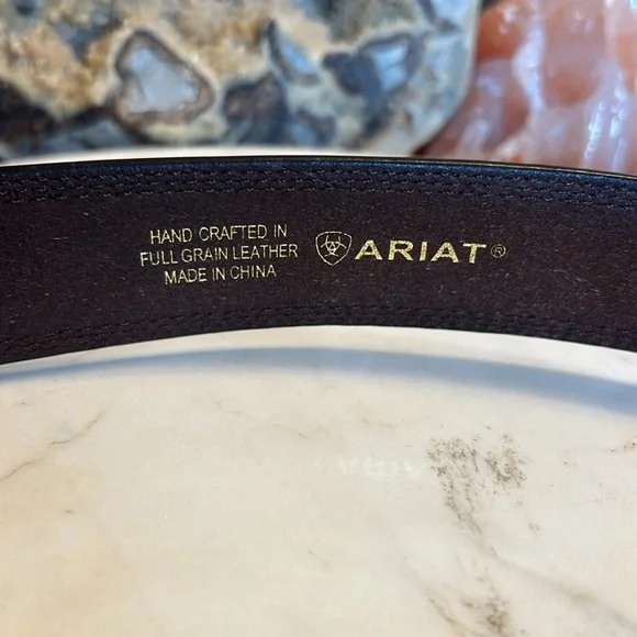 Ariat Brown Leather Belt vintage ‘95 size 36-42 - Picture 10 of 12